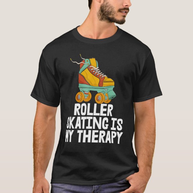 Camiseta Roller Skating É Minha Terapia Mulheres Rolando Ca (Frente)