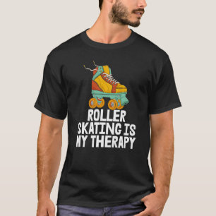 Camiseta Roller Skating É Minha Terapia Mulheres Rolando Ca