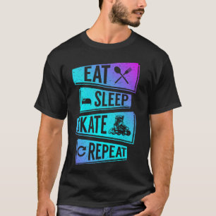 Camiseta Roller Skating Engraçado Meninas Engraçadas Comem