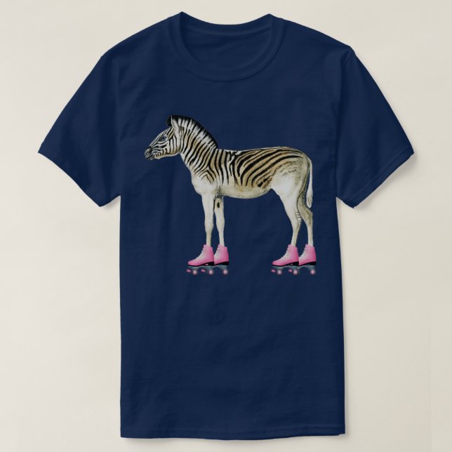 Camiseta Roller Skating Roller Girl Birthday Zebra Gift (Frente do Design)