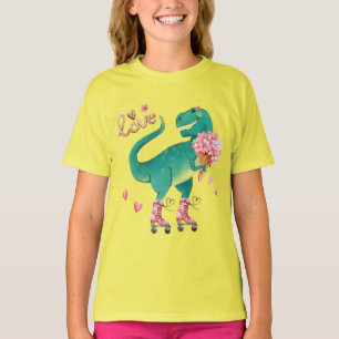 Camiseta Roller Skating T-rex no Amor