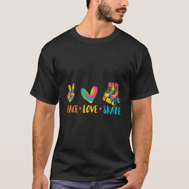 Camiseta Roller Sking Peace Love Roller Skate (Frente)