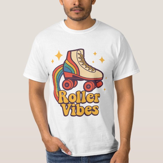 Camiseta Roller Vibes” Retro Skate Tee (Frente)