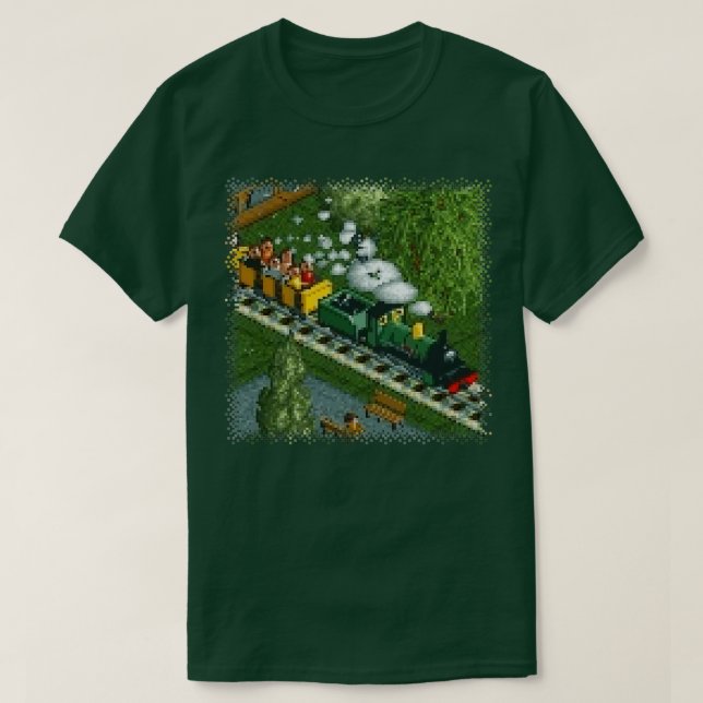 Camiseta RollerCoaster Tycoon RC Miniatura Caminho de Ferro (Frente do Design)