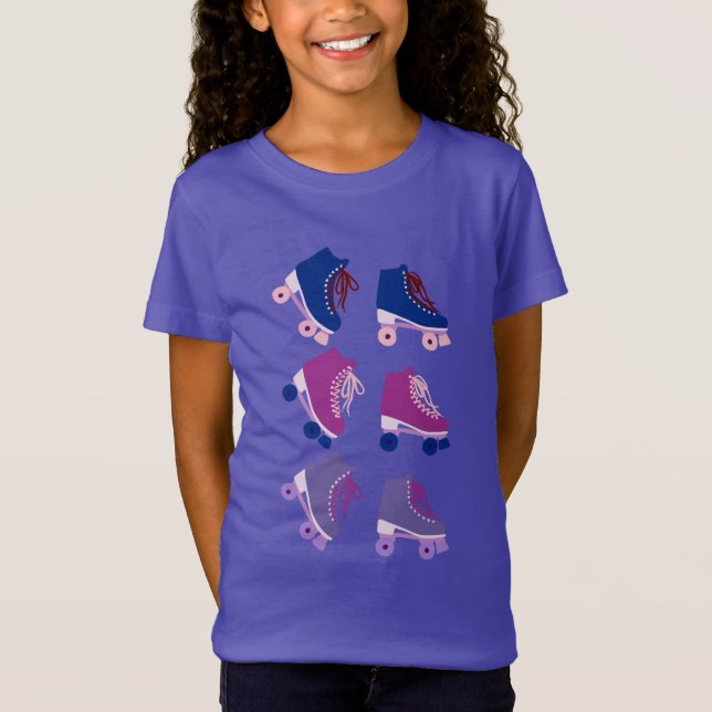 Camiseta Rollerskates púrpura rosa (Frente)
