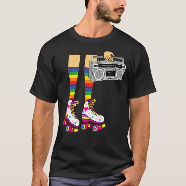 Camiseta Rollerskates Retro Rollerskate anos 80 Roller Disc (Frente)