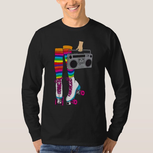 Camiseta Rollerskates Retro Rollerskate anos 80 Roller Disc (Frente)
