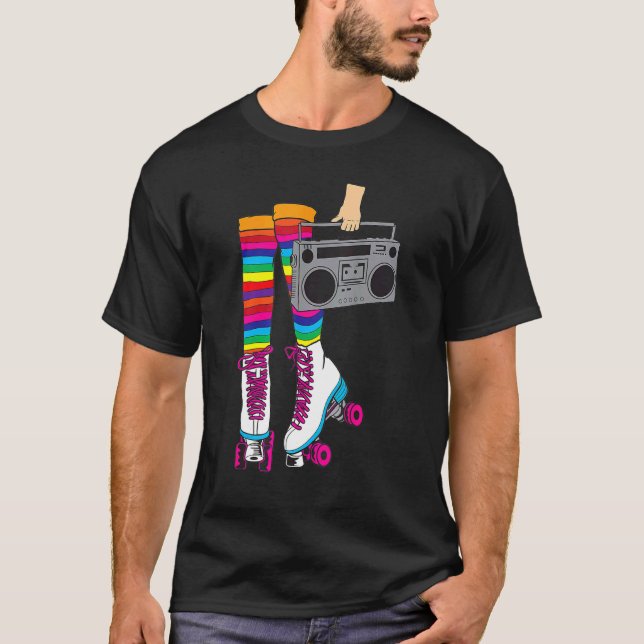 Camiseta Rollerskates Retro Rollerskate anos 80 Roller Disc (Frente)