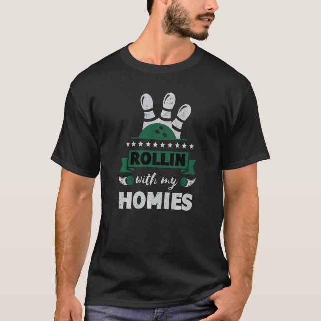 Camiseta Rollin com minha Boliche Retro de Casas (Frente)