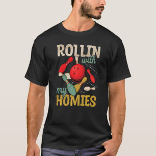 Camiseta Rollin com o Retro da Equipe de Bolas de Boliches