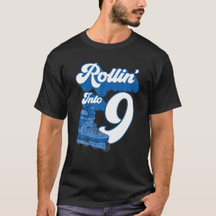 Camiseta Rollin' Em 9 Roller Skating Birthday 12 Boy Ki