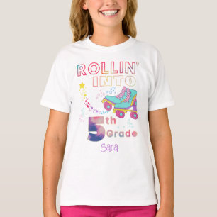 Camiseta Rollin' Em Raparigas Do Quinto Grau, Fora-Trás