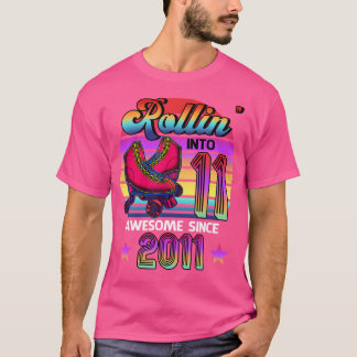 Camiseta Rollin' Into 11 Awesome 2011 Roller Skating 11Th B