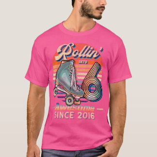 Camiseta Rollin' Into 6 Awesome 2016 Roller Skating 6Th Bir