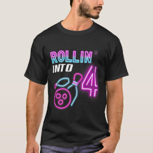 Camiseta Rollin' Na Festa de Boliche de 4 Festas de anivers