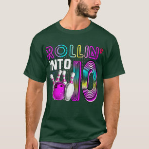 Camiseta Rollin para 10 Boliches Festa de aniversário 10º A