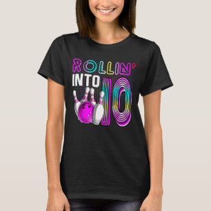 Camiseta Rollin para 10 Boliches Festa de aniversário 10º A
