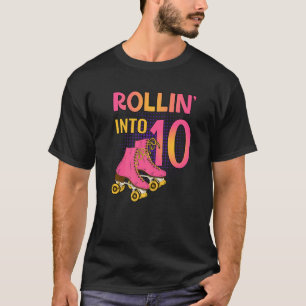 Camiseta Rollin' para 10 Roller Girl 10th Festa de aniversá