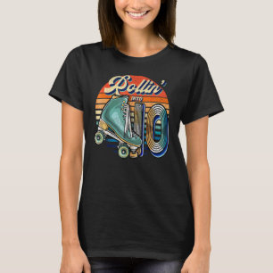 Camiseta Rollin' para 10 Roller Skating Rink 10th Birthday