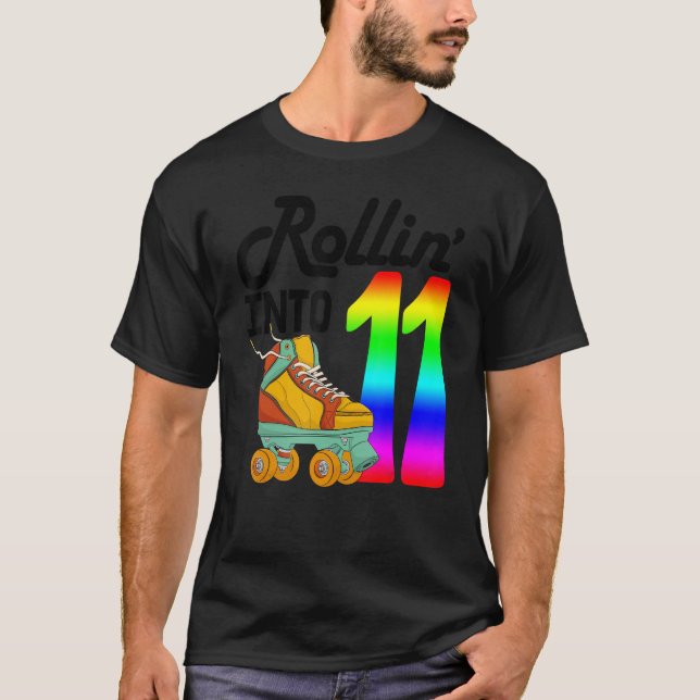 Camiseta Rollin para 11 mulheres patinando Calçados (Frente)