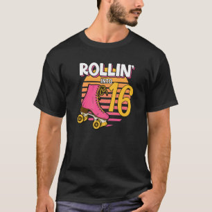 Camiseta Rollin' para 16 Roller Girl 16th Festa de aniversá