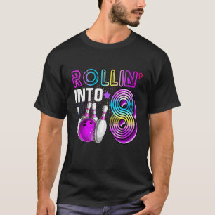 Camiseta Rollin para 8 Boliches Festa de aniversário 8º ani