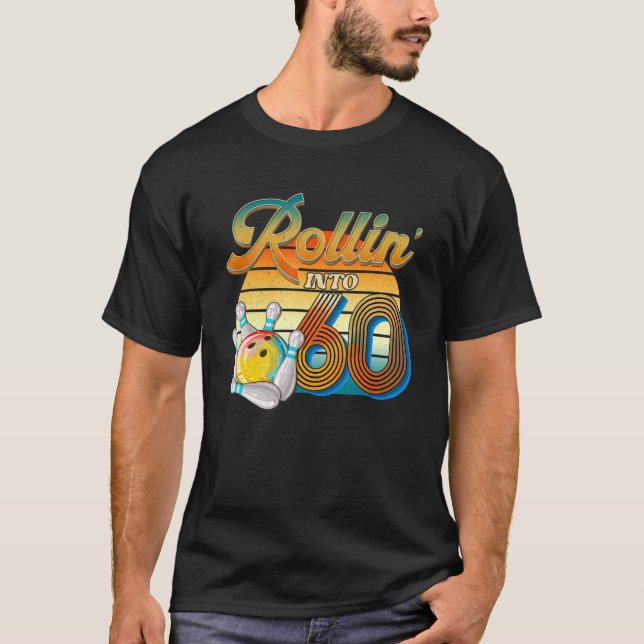 Camiseta Rollin' para o 60º aniversário do Bowler 60 anos d (Frente)