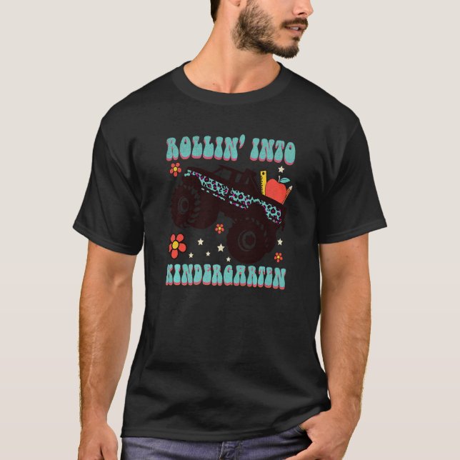 Camiseta Rollin' Para O Jardim Infantil Monstros Raparigas  (Frente)