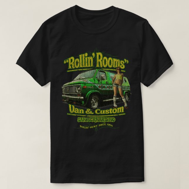 Camiseta Rollin Rooms Van and Custom 1965 (Frente do Design)