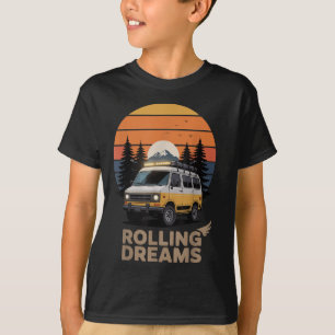 Camiseta Rolling Dreams Camping Camplands Glamping Rv Adv