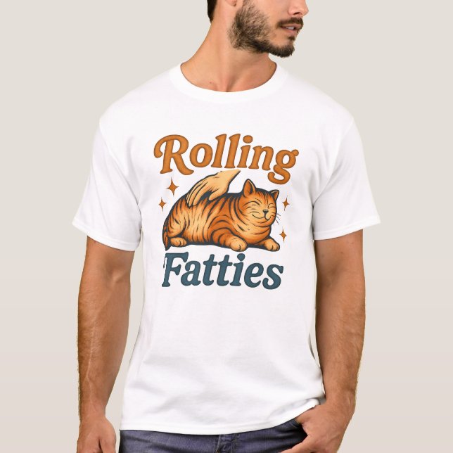 Camiseta Rolling Fatties Cat T-Shirt - Funny Cat Lover Humo (Frente)