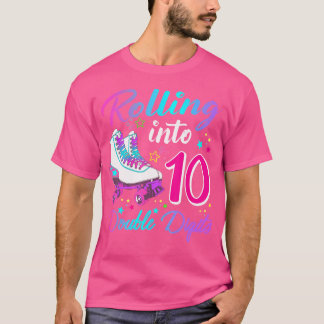 Camiseta Rolling Into 10 Double Digits Roller Skates 10Th B