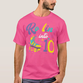 Camiseta Rolling Into 10 Roller Skates 10Th Birthday Roller