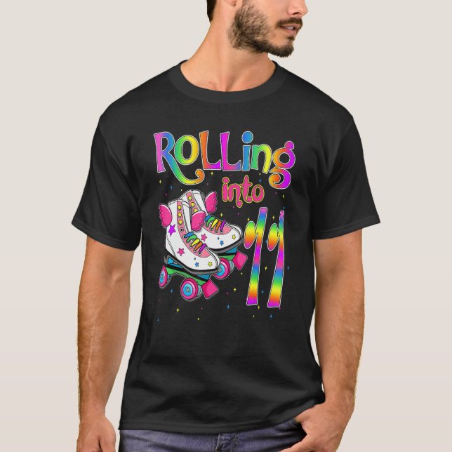 Camiseta Rolling Into 11 Years Lets Roll I'm Turning 11 Rol (Frente)