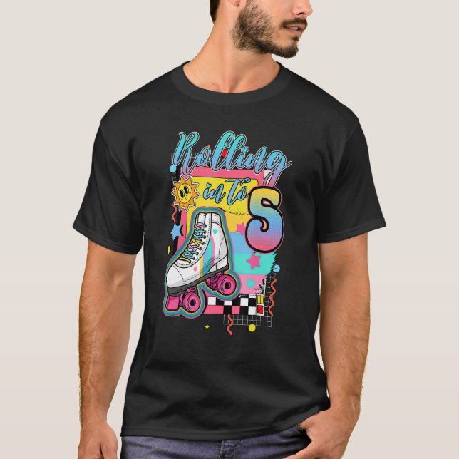 Camiseta Rolling Into 5 years Lets Roll I'm Turning 5 Rolle (Frente)
