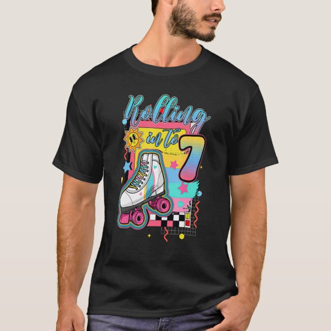 Camiseta Rolling Into 7 years Lets Roll I'm Turning 7 Rolle (Frente)