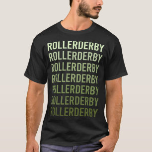 Camiseta Rolo de Texto Verde Derby de Patinação Patins Pati
