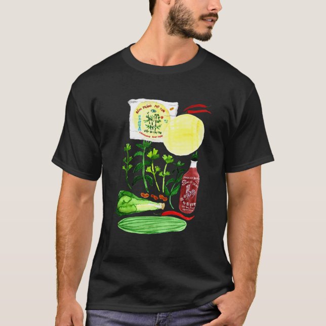 Camiseta Rolos de Arroz Vietnamitas Recebem Aquarela (Frente)