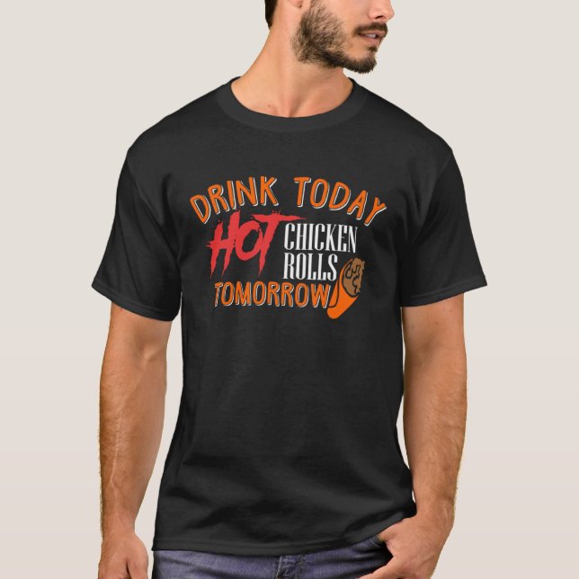 Camiseta Rolos Quentes de Frango Irlanda Bebendo St Patrick (Frente)