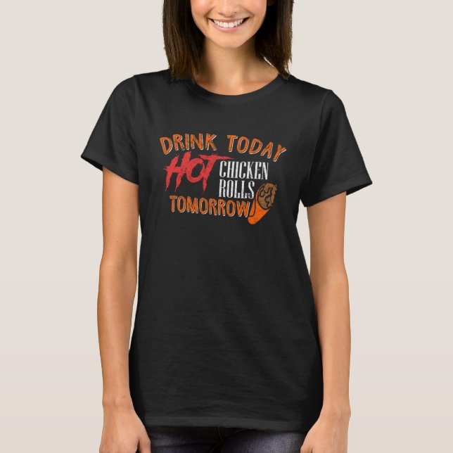 Camiseta Rolos Quentes de Frango Irlanda Bebendo St Patrick (Frente)