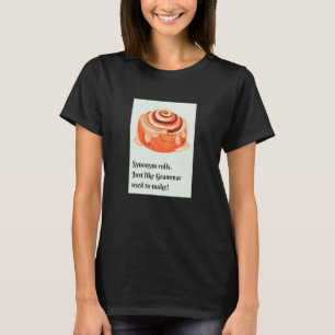 Camiseta Rolos Sinônimos Rolinhos de Canela Trocadilho