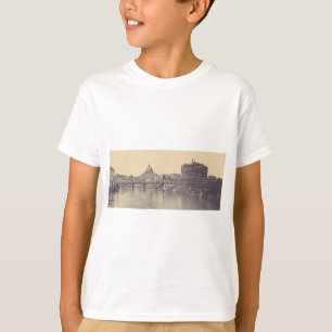 Camiseta Roma Antiga Castelo Tibre e Vaticano Arte Fina
