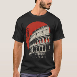 Camiseta Roma Colosseum Afetou Arte Monumental Antiquada