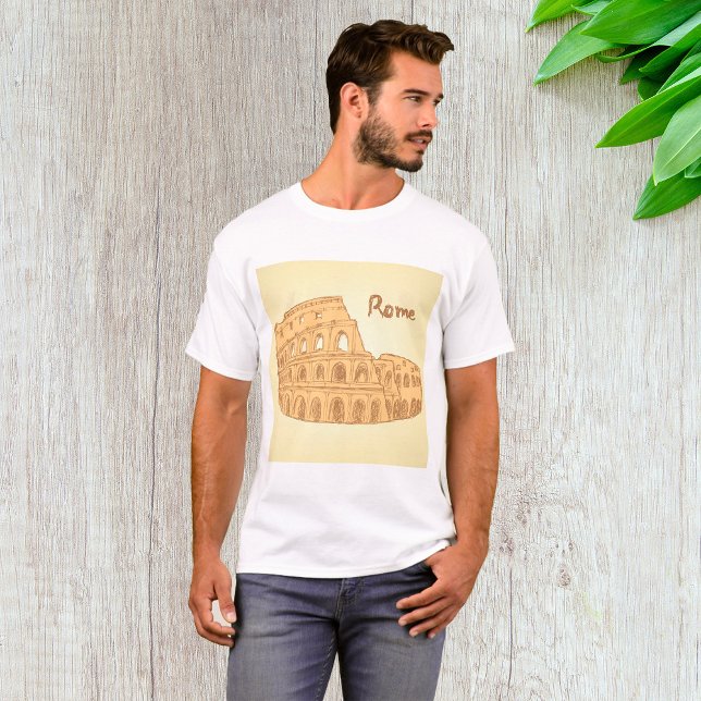 Camiseta Roma Colosseum Sketch Mens (Criador carregado)