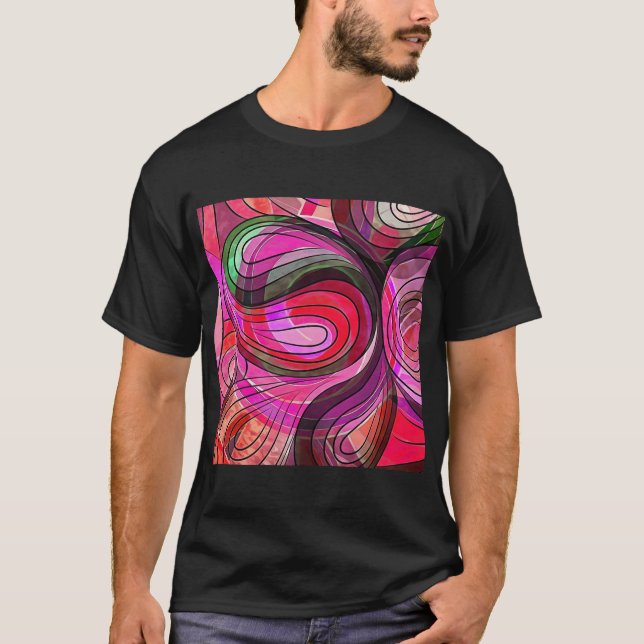 Camiseta Romã E Doodle De Granito Com Linhas Pretas (Frente)