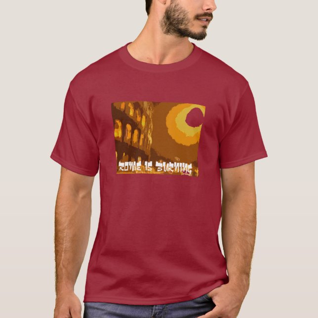Camiseta Roma está queimando-se (Frente)