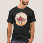 Camiseta Roma Itália Cidade Skyline Emblem<br><div class="desc">Design de arte colorida e minimalista de Roma,  com monumentos e marcos da cidade de Itália.</div>