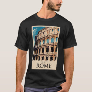 Camiseta Roma Itália Colosseum Ilustração Viagem Art