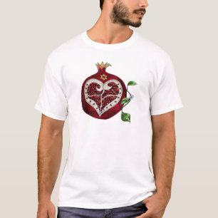 Camiseta Romã Judaica Coração Hanukkah Rosh Hashanah