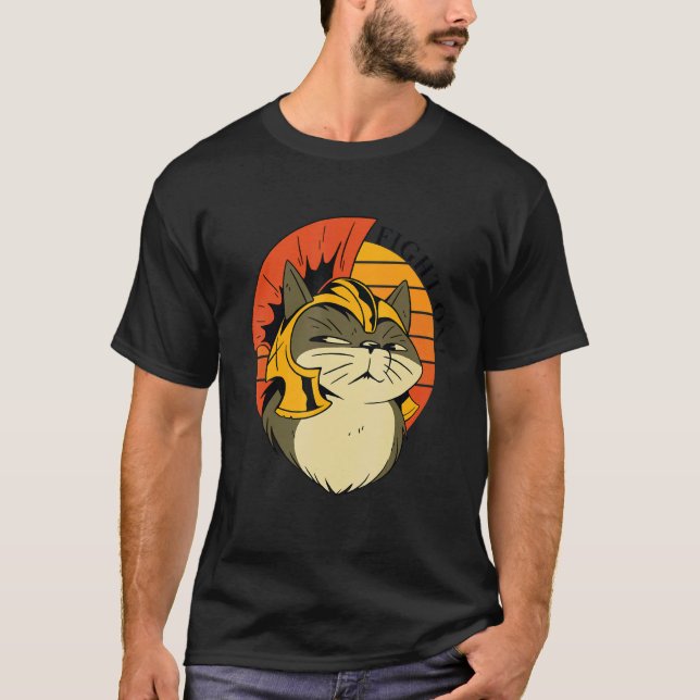 Camiseta Roman Cat Soldier Helmet Costume A Galea Kitten Te (Frente)
